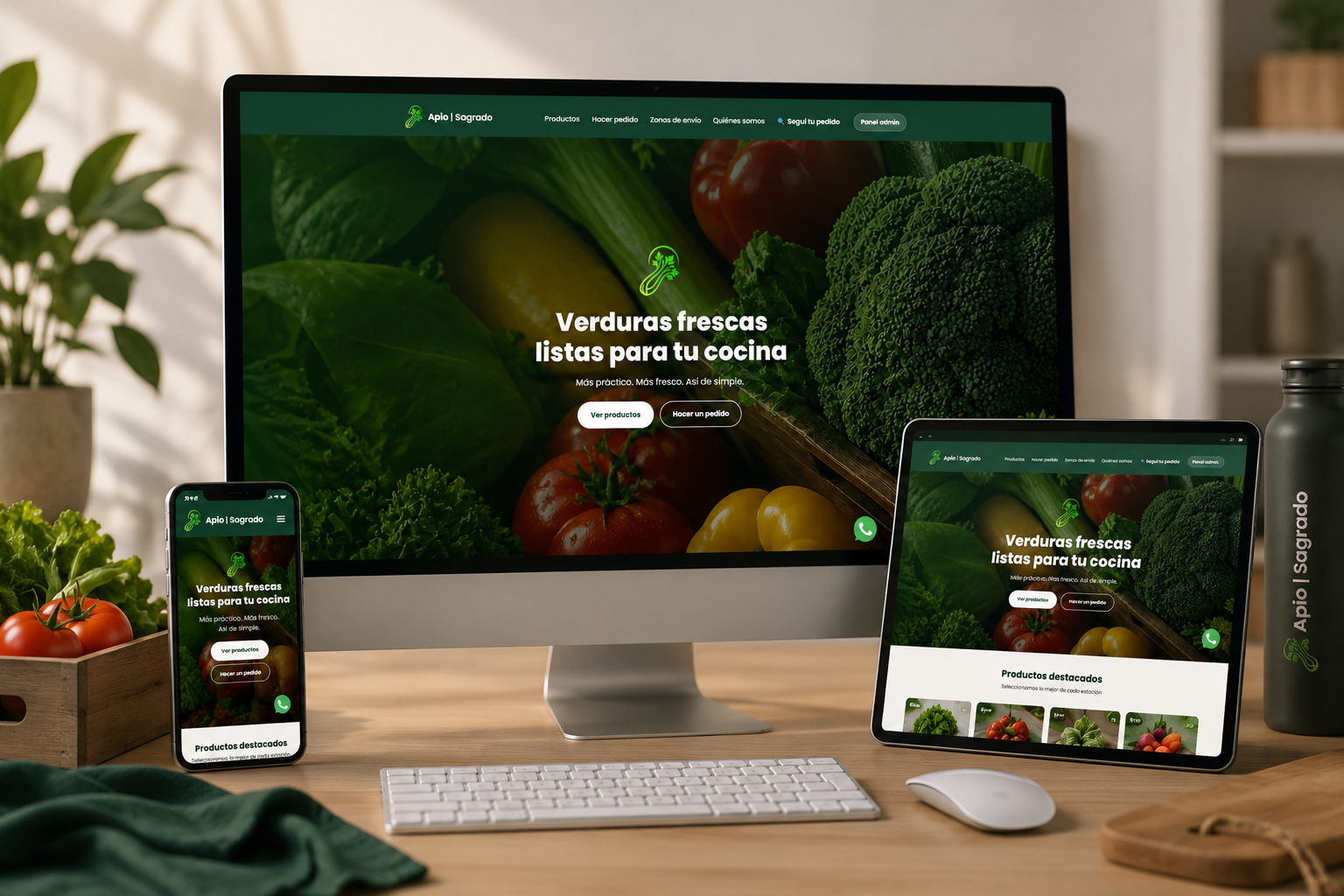 Diseño web verdulería online B2B Apio Sagrado Argentina